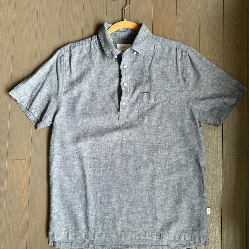 Onia Blue Casual Button Down Shirt